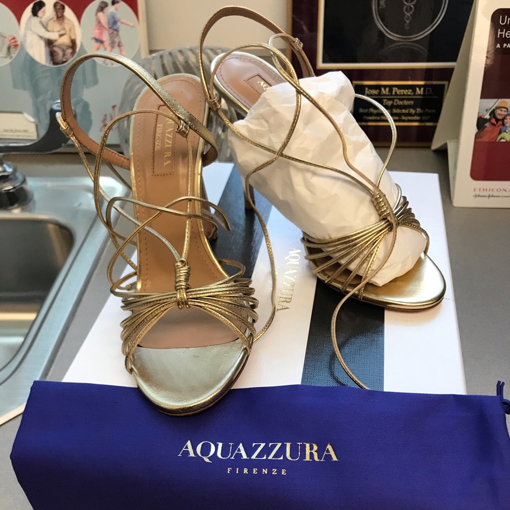 Aquazzura gold sandal